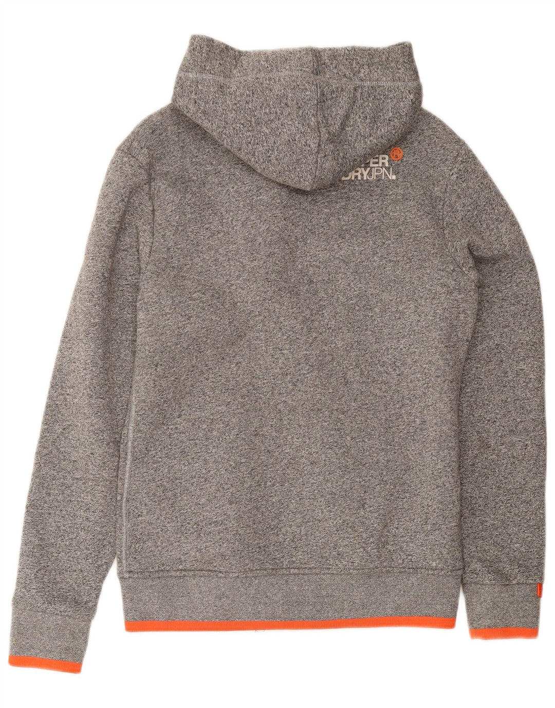 Maglione con cappuccio e zip da uomo SUPERDRY piccolo cotone chiazzato grigio