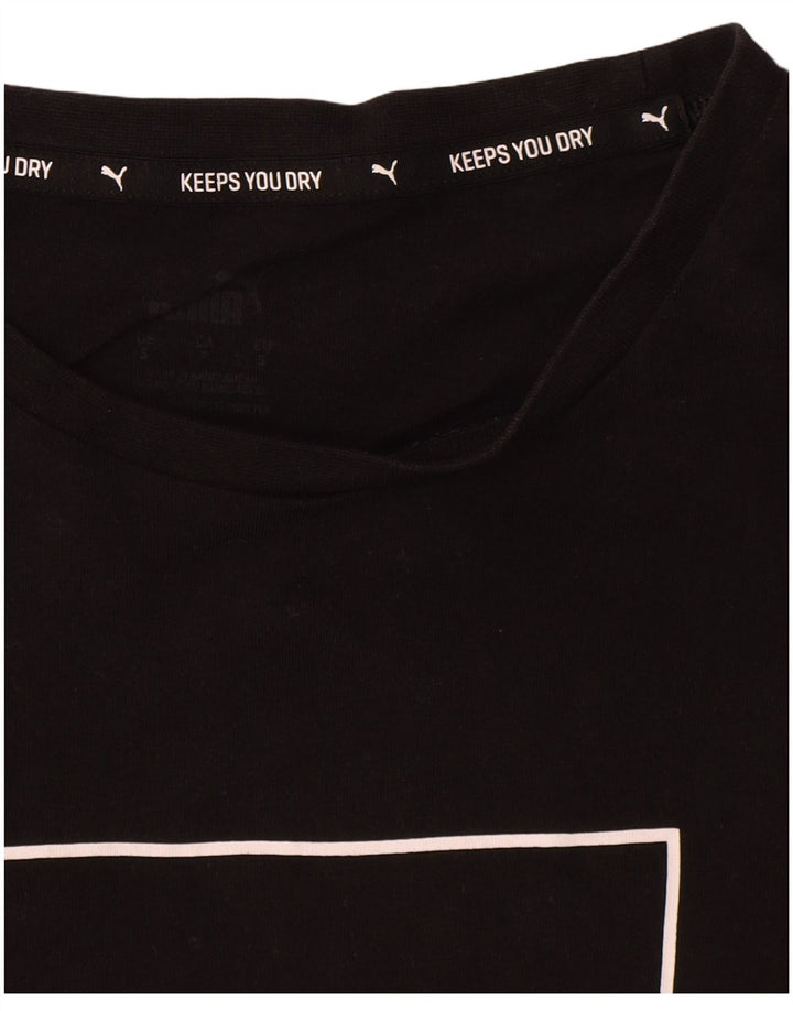 T-shirt grafica da uomo Puma Top Small in cotone nero
