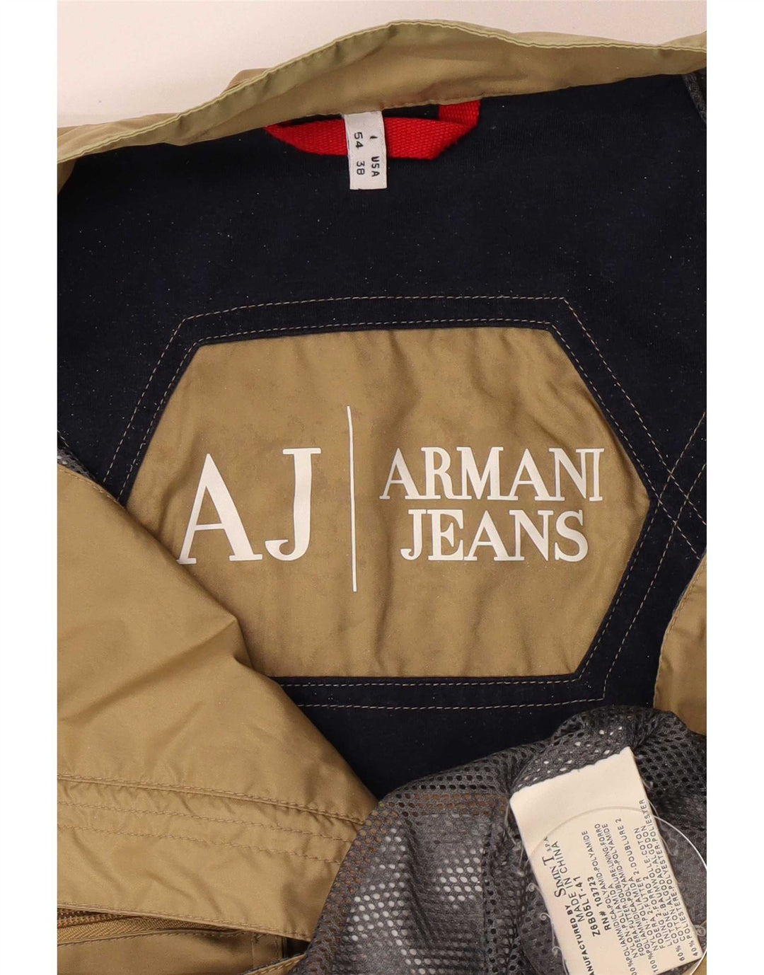 Giacca Utility Uomo Armani Jeans IT 54 XL Beige Poliammide
