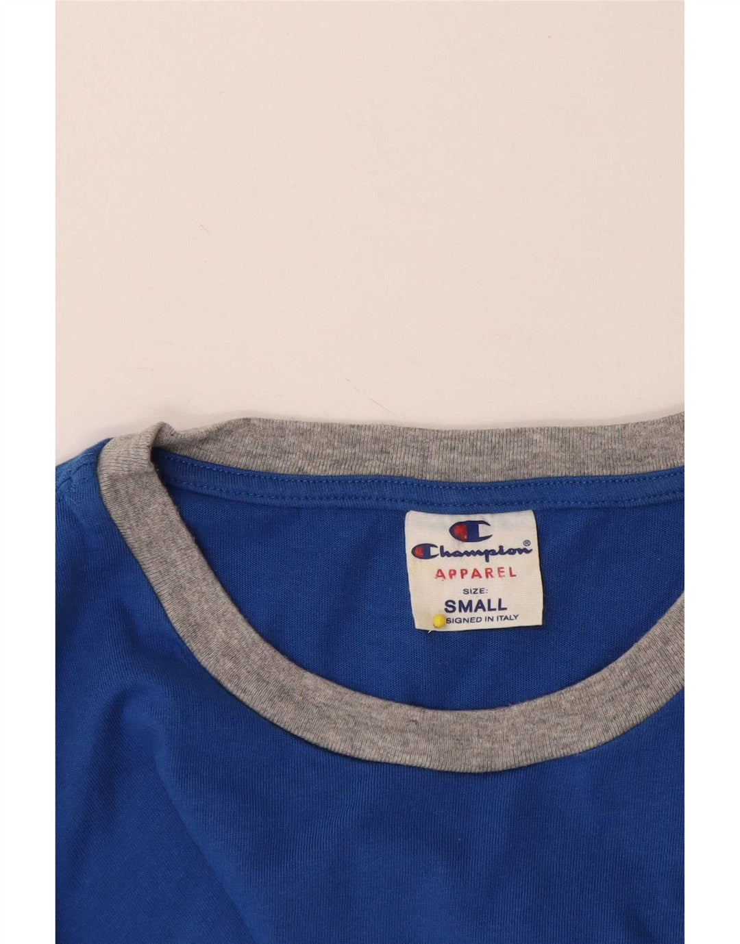 T-shirt grafica da uomo Champion Top Small Blue Colourblock