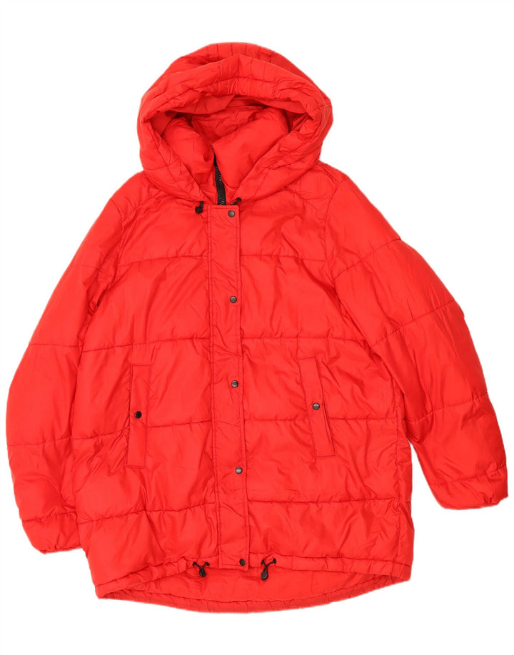 Giacca imbottita oversize con cappuccio Trafaluc da donna Zara UK 14 rossa media