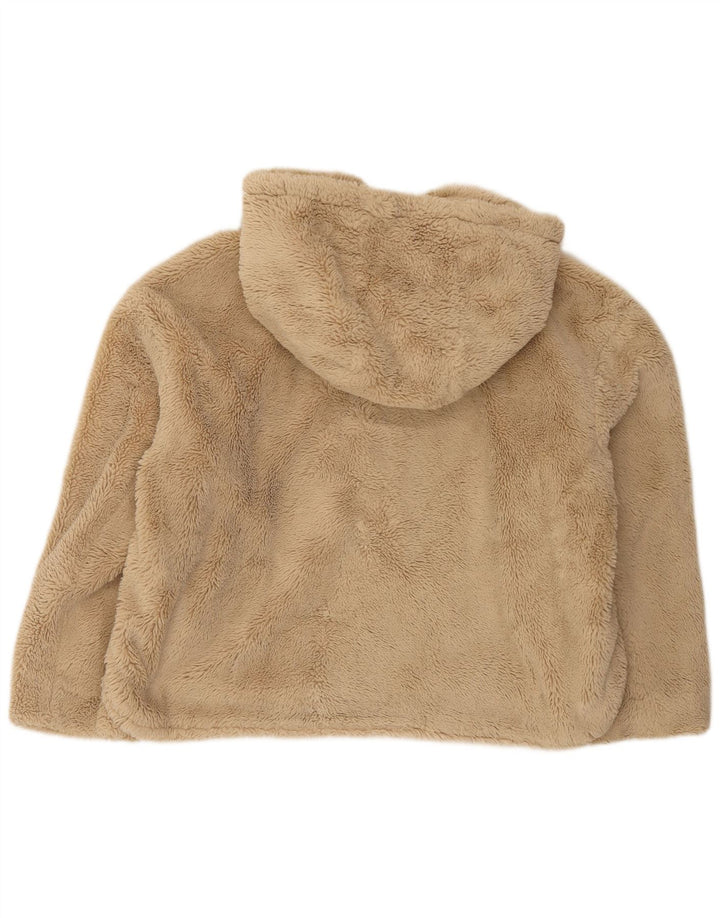 Giacca in pile oversize con cappuccio con orsetto da donna Zara UK 10 piccola Beige