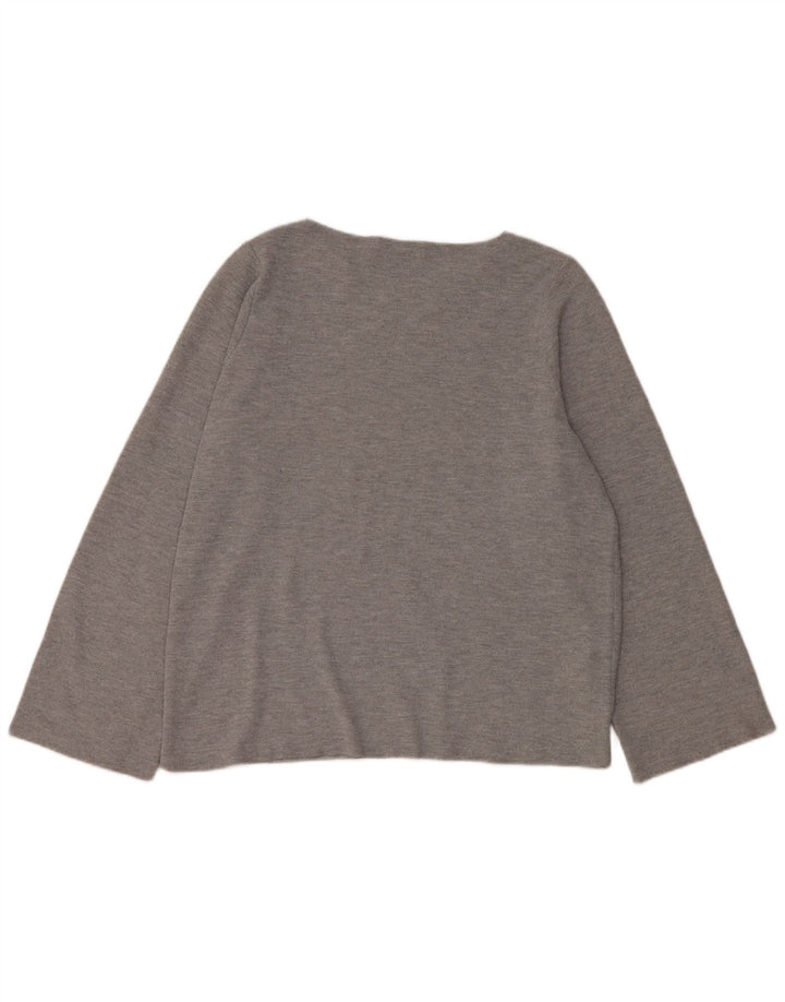 Top Zara Trafaluc da donna oversize a maniche lunghe UK 10 piccolo grigio