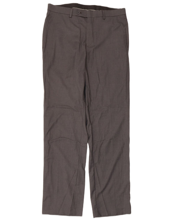 CALVIN KLEIN Pantaloni da abito dritti da uomo W32 L32 Poliestere grigio