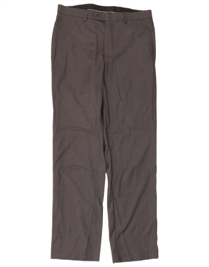 CALVIN KLEIN Pantaloni da abito dritti da uomo W32 L32 Poliestere grigio