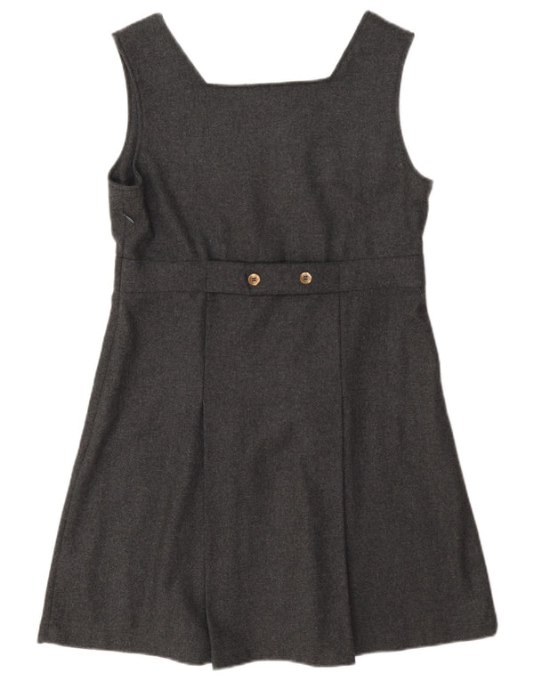 Abito a trapezio senza maniche vintage da donna UK 10 piccolo grigio