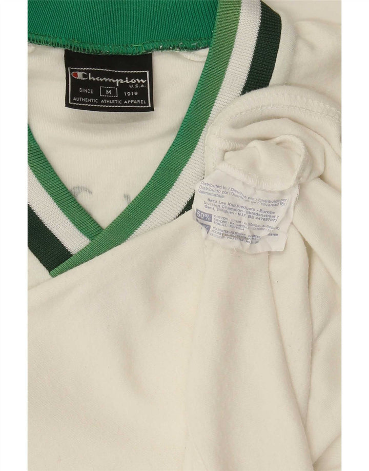 T-shirt grafica da uomo con grafica Champion Top in cotone bianco medio