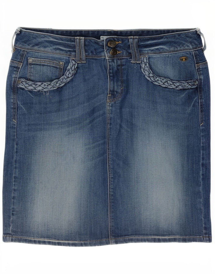 Mini gonna di jeans da donna Tom Tailor EU 40 media W34 cotone blu