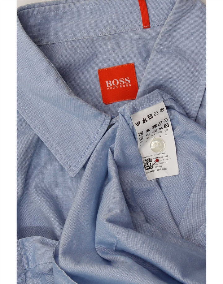Camicia da uomo Hugo Boss piccola in cotone blu