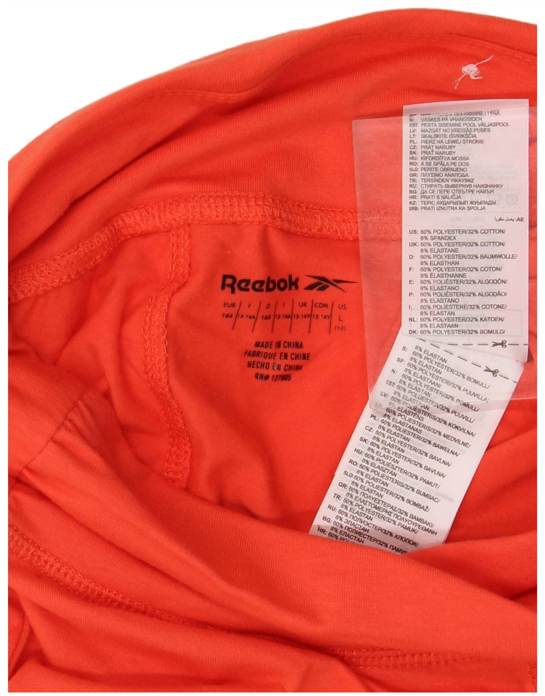 REEBOK Girls Graphic Leggings 13-14 Years  Red Polyester