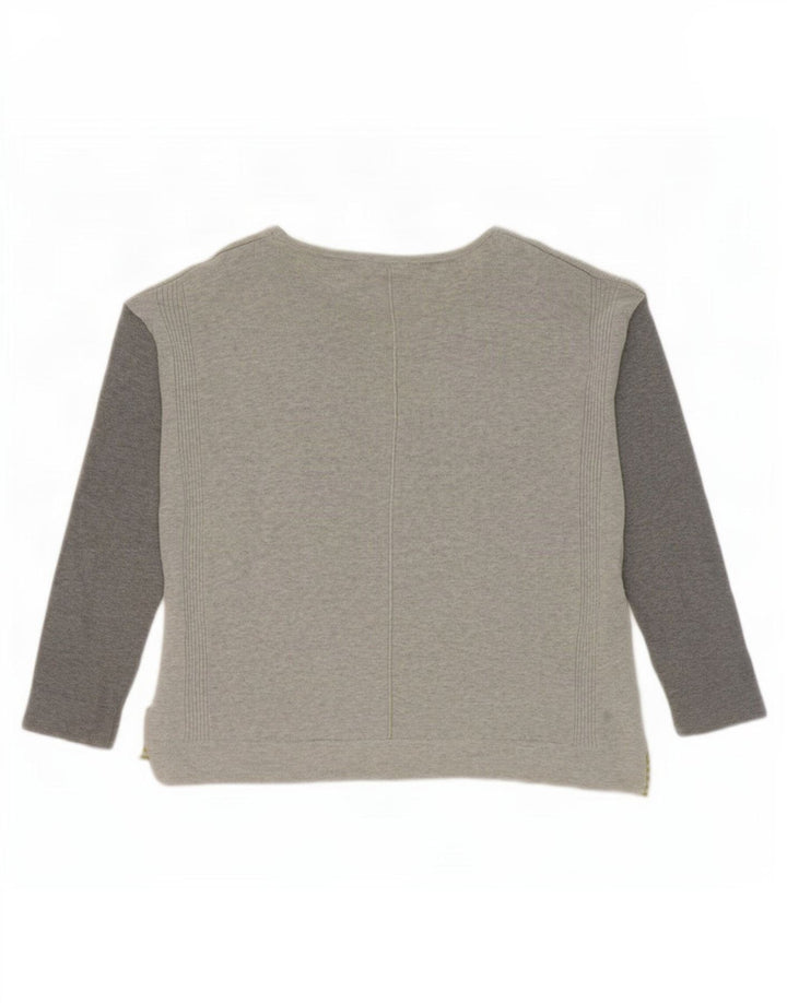 Maglione maglione con scollo a barca da donna White Stuff UK 12 Blocco colore grigio medio