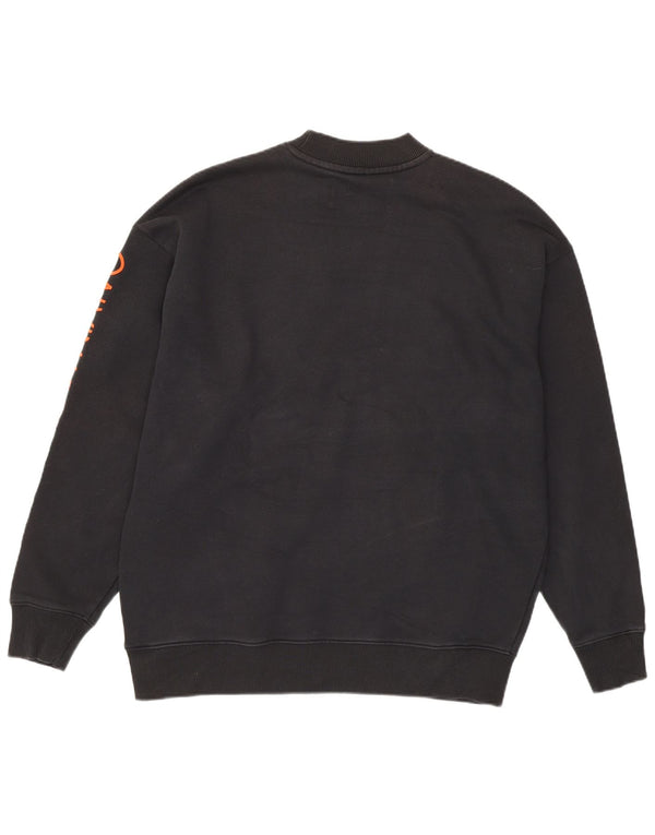Calvin Klein Jeans Felpa grafica da uomo Maglione piccolo cotone nero