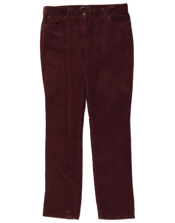 Marks & Spencer Womens Corduroy Trousers UK 14 Large W32 L30 Purple