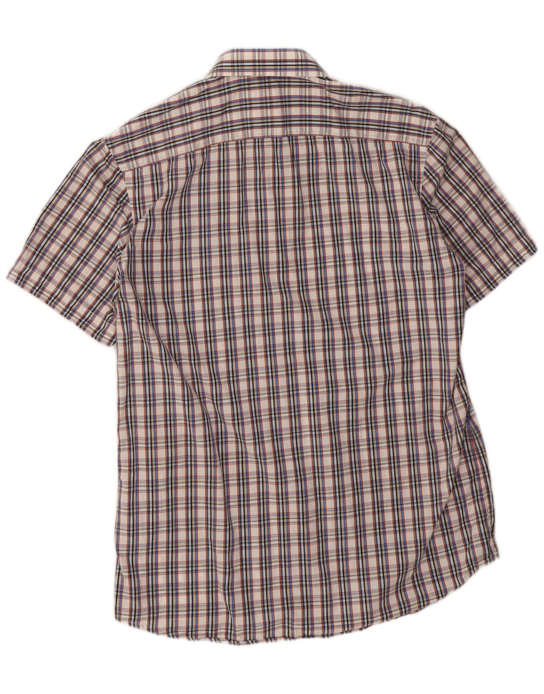 Camicia a maniche corte da uomo Carrera in cotone a quadri grigio medio