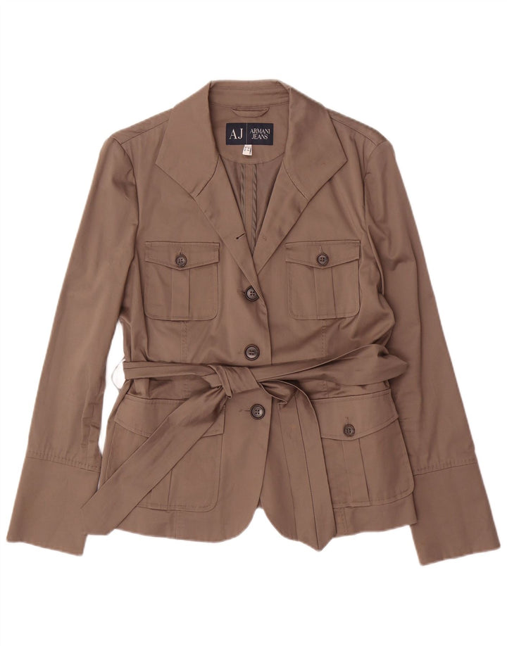 Giacca blazer da donna a 3 bottoni Armani Jeans EU 44 XL cotone marrone