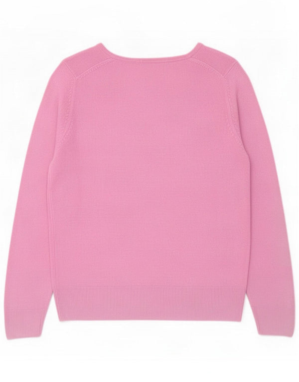 Marks & Spencer maglione da donna con scollo a V UK 14 grande rosa acrilico
