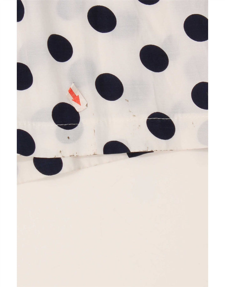 Abito lungo senza maniche vintage da donna UK 12 a pois bianchi medi