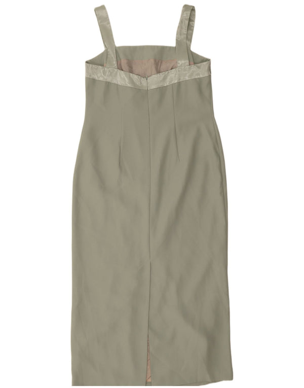 Debut Womens Sleeveless Sheath Dress UK 16 Large Green Polyester