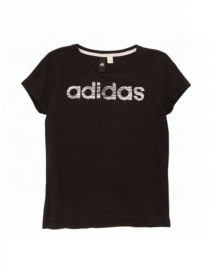 T-shirt grafica da donna Adidas Top UK 12 media nera