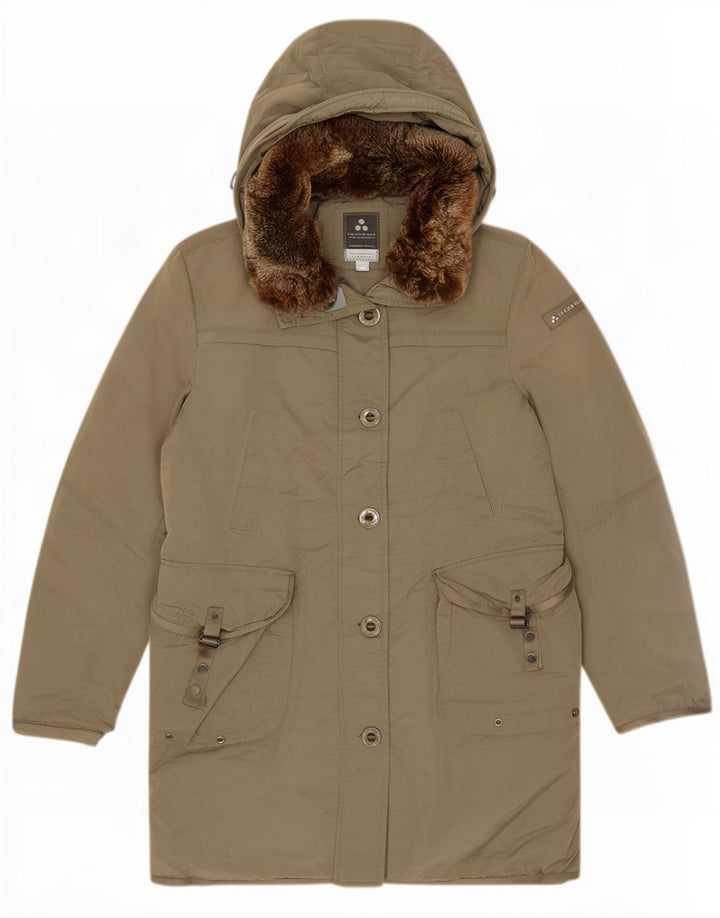 PEUTEREY Cappotto imbottito con cappuccio da donna IT 48 XL Khaki Poliammide