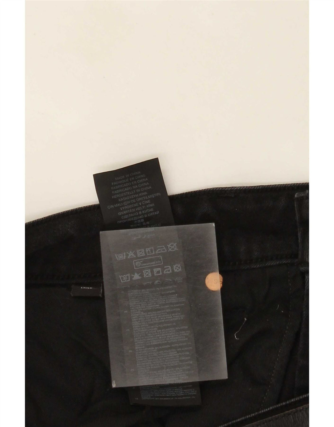 Jeans slim da uomo G-Star 3301 W38 L34 cotone nero