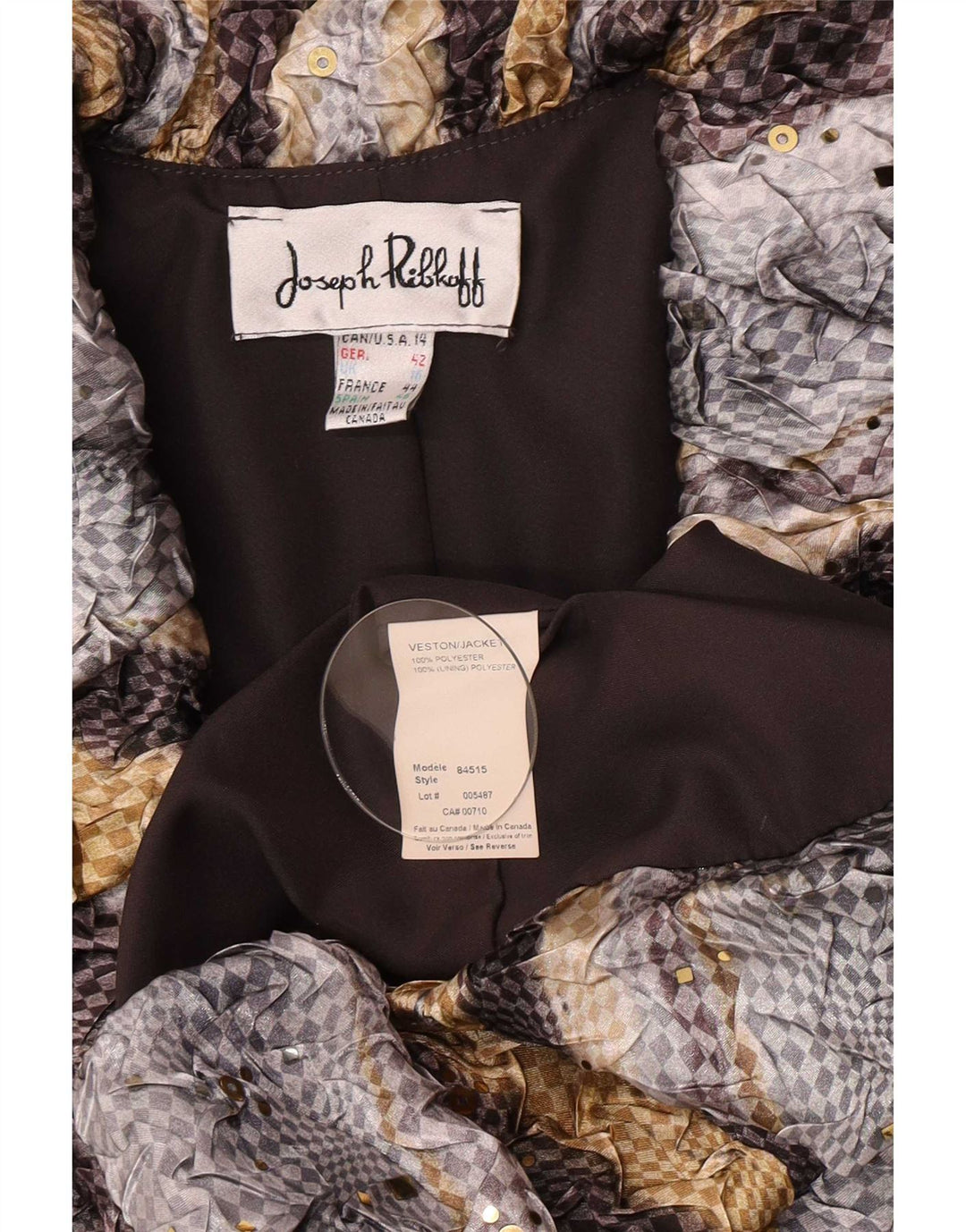 Giacca blazer da donna Joseph Ribkoff UK 16 grande geometrica multicolore