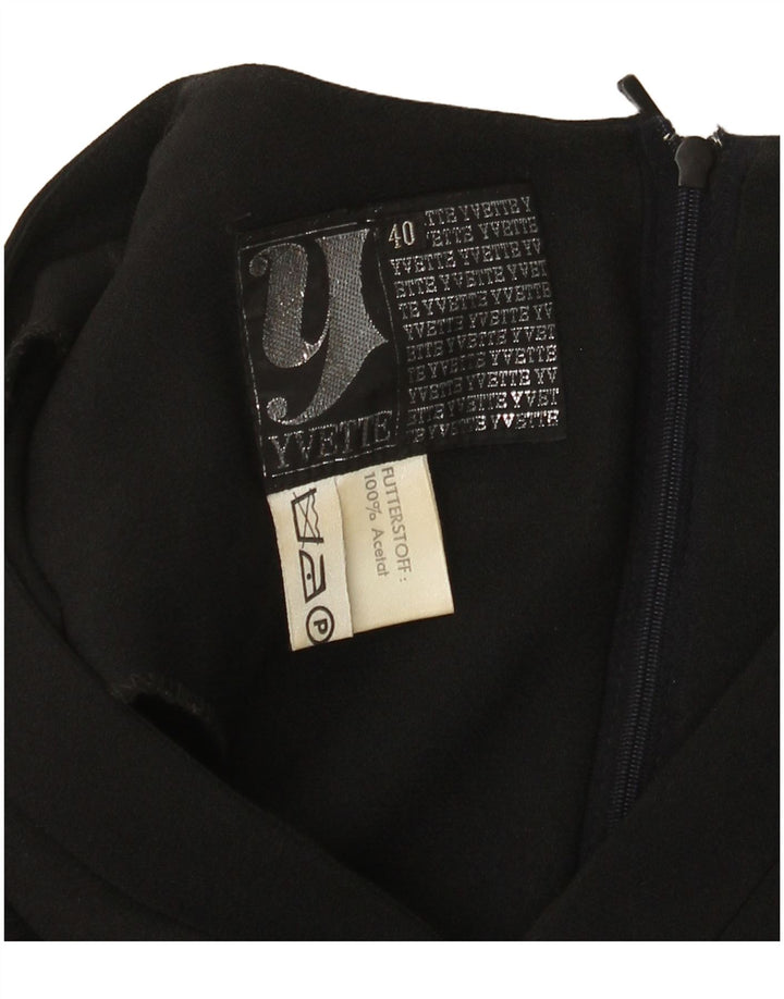 Abito a trapezio a maniche lunghe da donna Yvette EU 40 Acetato nero medio