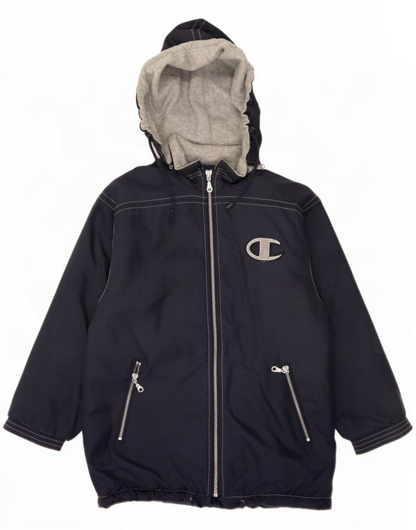 Giacca a vento con cappuccio grafica Champion da ragazzo 11-12 anni Blu navy