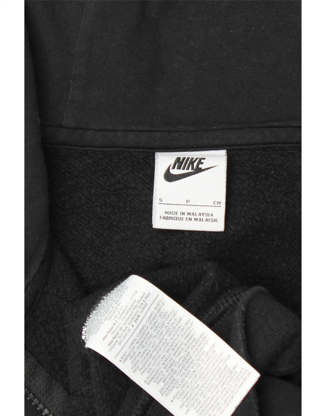 Maglione con cappuccio e zip da uomo NIKE piccolo in cotone nero