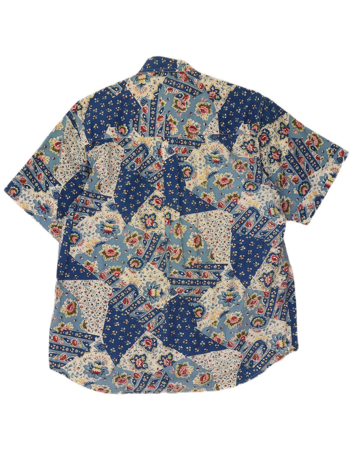Camicia a maniche corte da donna Creativity UK 10 Piccolo cotone patchwork blu