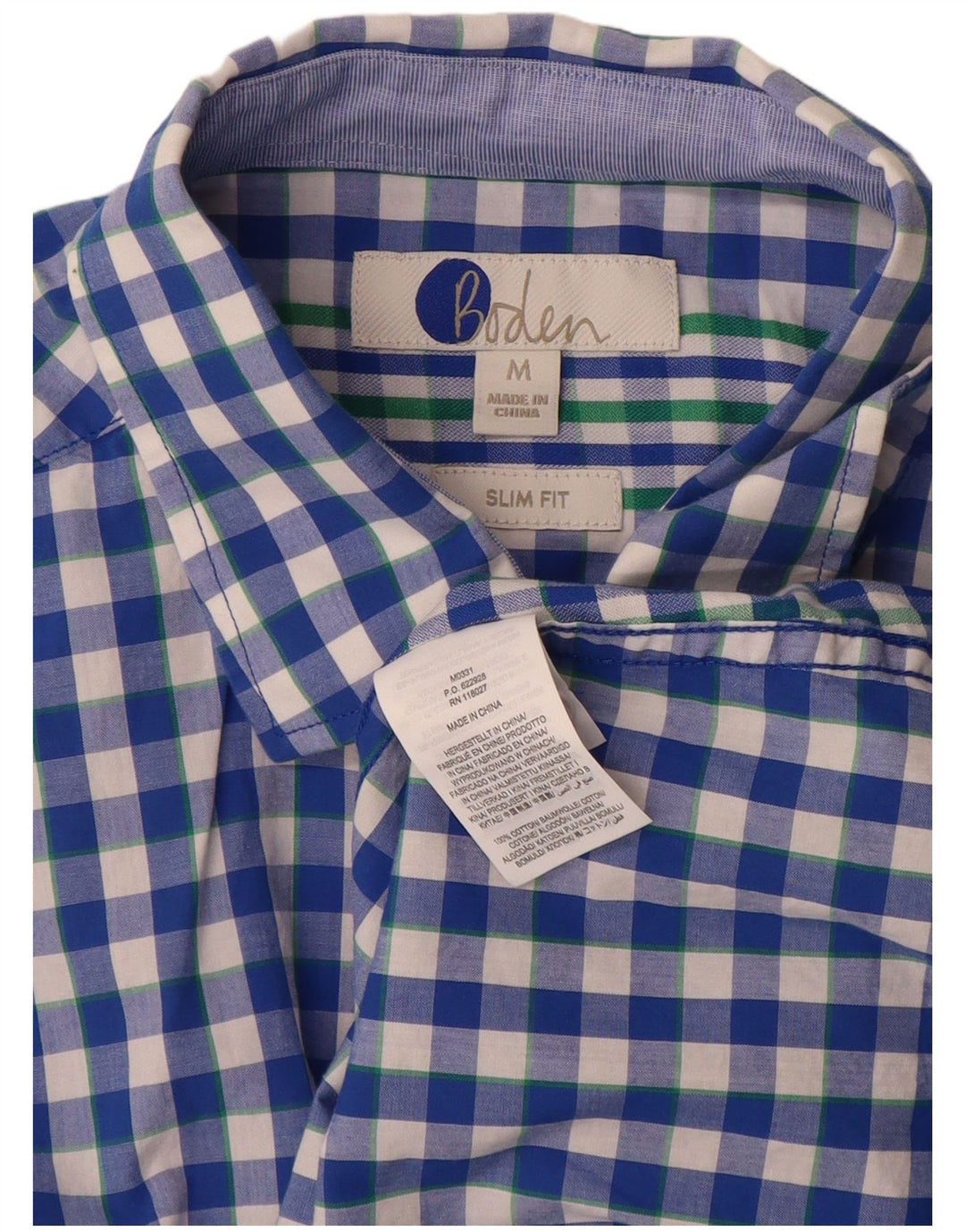 BODEN Camicia slim fit da uomo in cotone a quadretti blu medio
