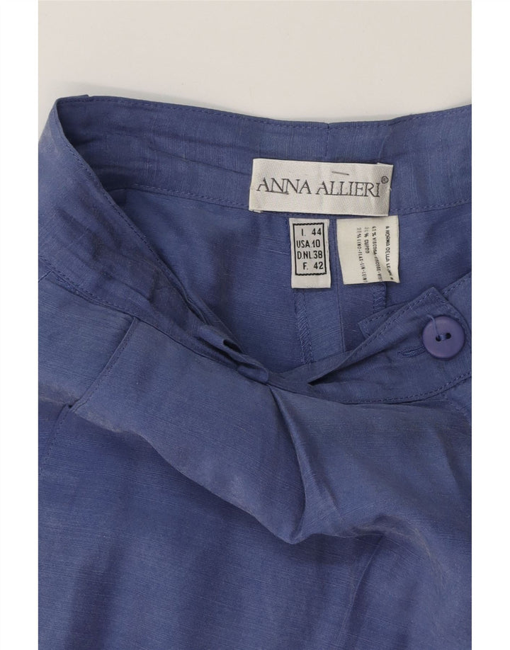 VINTAGE Womens Pegged Chino Trousers IT 44 Medium W30 L30 Blue Viscose Vintage Vintage and Second-Hand Vintage from Messina Hembry 