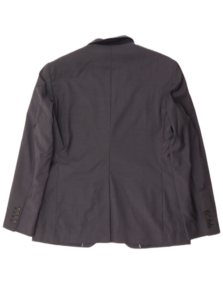 Giacca blazer da uomo a 1 bottone REISS UK 38 media lana blu navy
