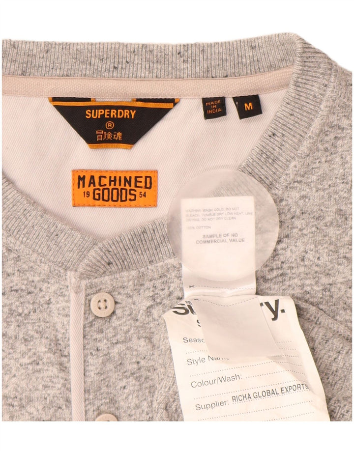 Top da uomo SUPERDRY a maniche lunghe in cotone mélange grigio medio