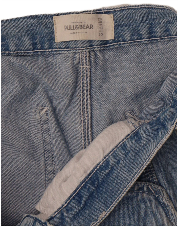 Pantaloncini cargo in denim da donna Pull & Bear EU 38 medi W30 blu
