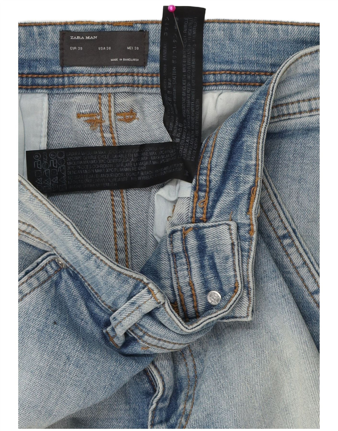 Pantaloncini di jeans da uomo Zara EU 38 piccoli W30 cotone blu