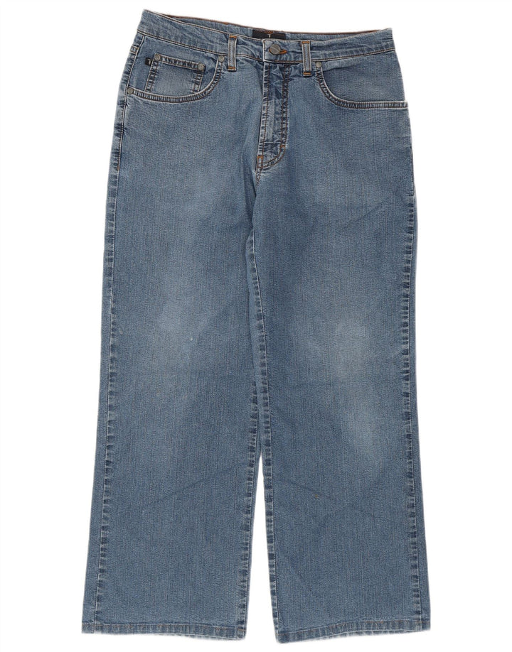 Jeans TRUSSARDI da uomo a gamba larga cropped W31 L26 in cotone blu