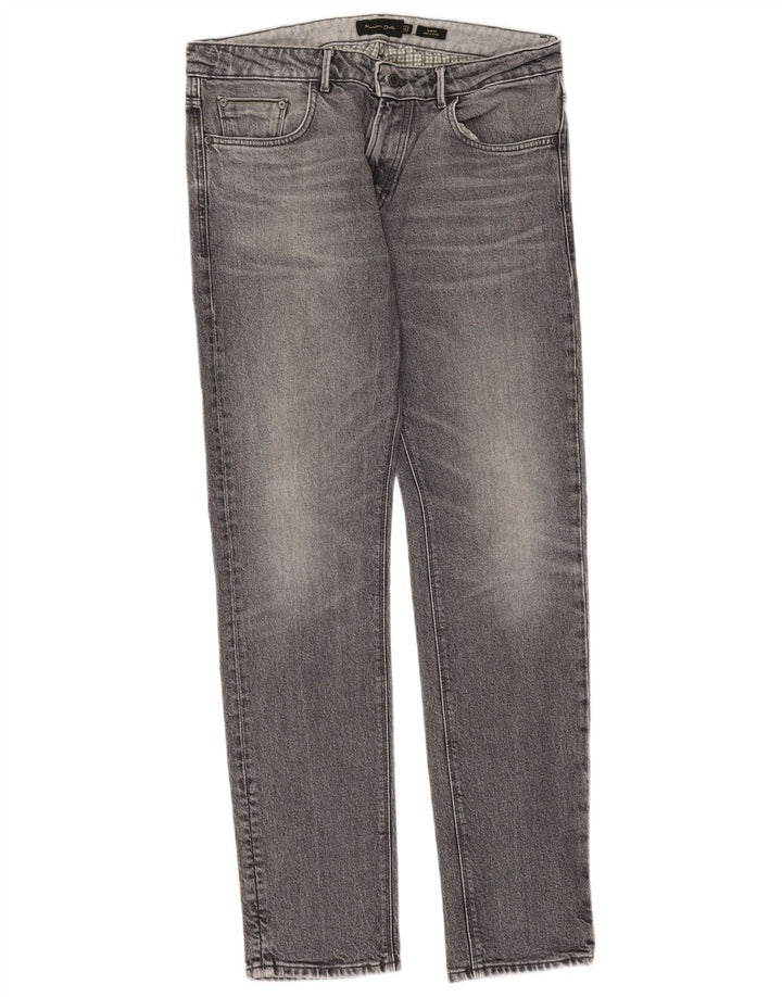 Jeans slim da uomo Massimo Dutti EU 42 Large W32 L32 Cotone grigio