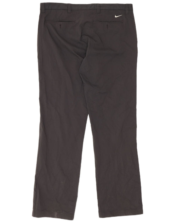 Pantaloni chino dritti da golf da uomo Nike W34 L32 sportivi in poliestere nero