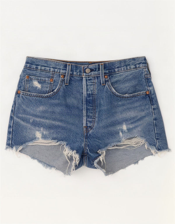 Pantaloncini Levi's da donna 501 in denim invecchiato W30 cotone blu medio