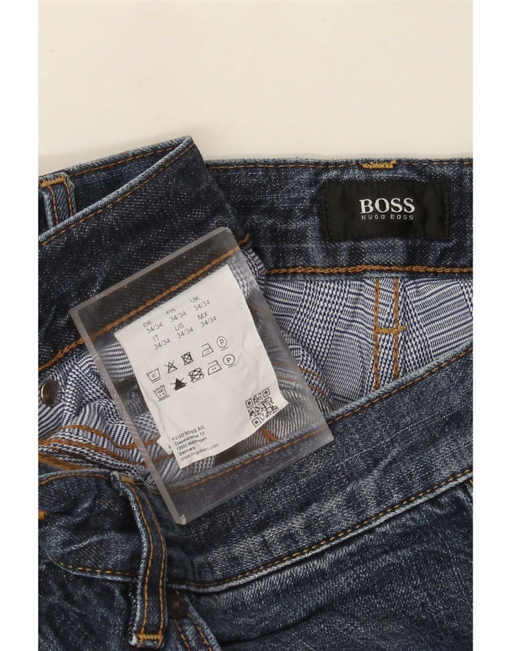 Jeans dritti da uomo Hugo Boss W34 L34 cotone blu