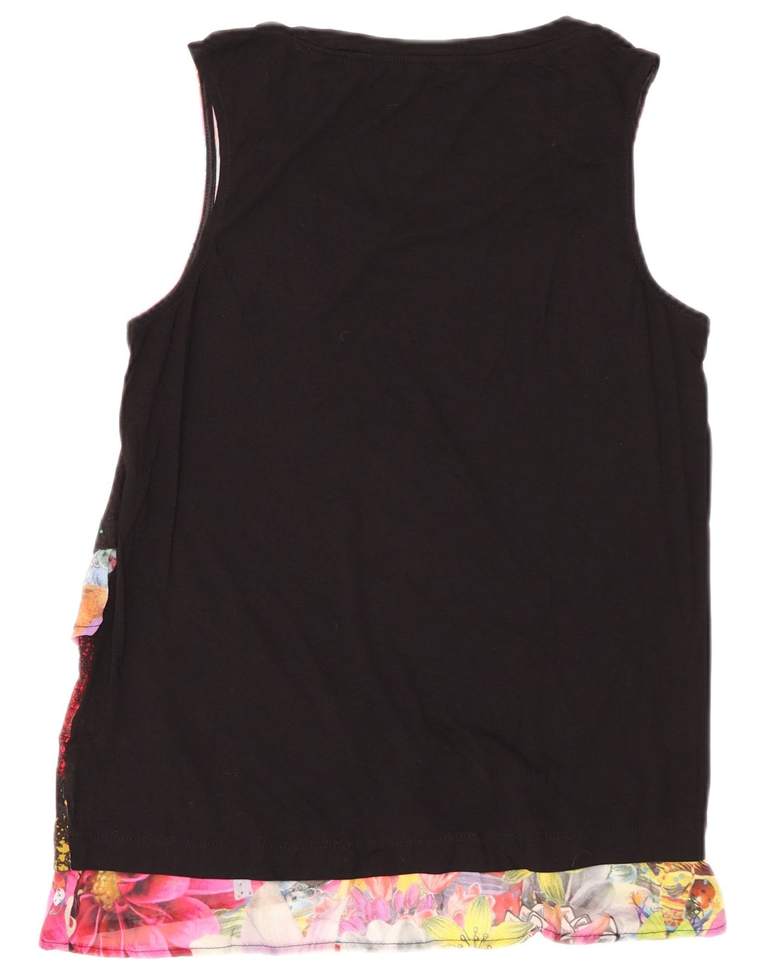 DESIGUAL Camicetta senza maniche grafica da donna Top UK 12 Medio Nero Floreale
