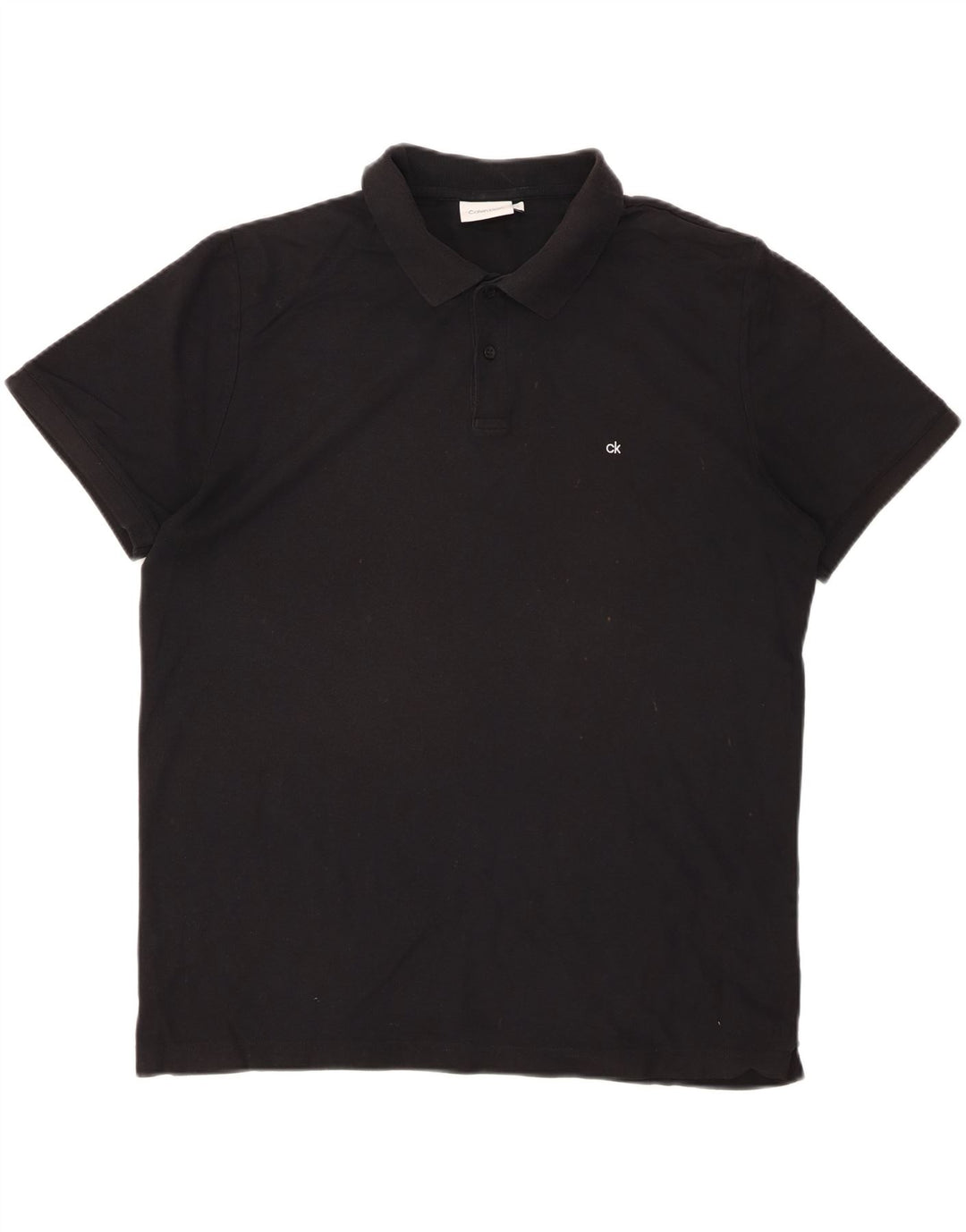 CALVIN KLEIN Polo da uomo grande in cotone nero