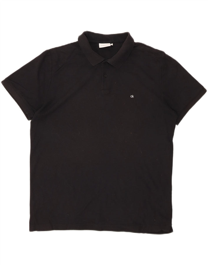 CALVIN KLEIN Polo da uomo grande in cotone nero