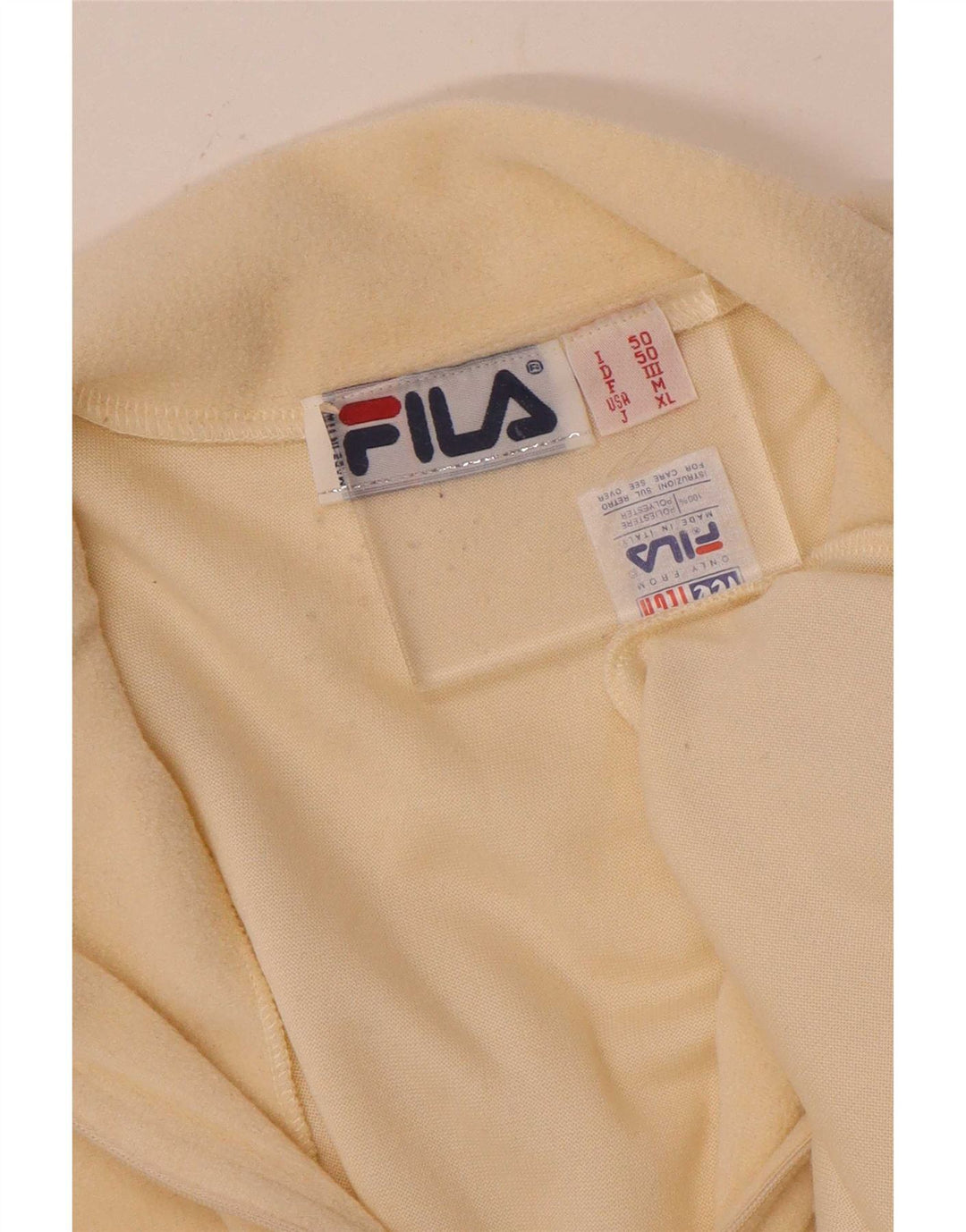Maglione in pile da uomo Fila con zip e collo IT 50 Poliestere beige medio