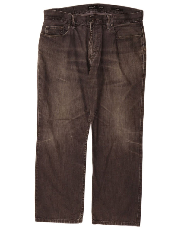 Jeans dritti autografi da uomo Marks & Spencer W36 L29 cotone grigio