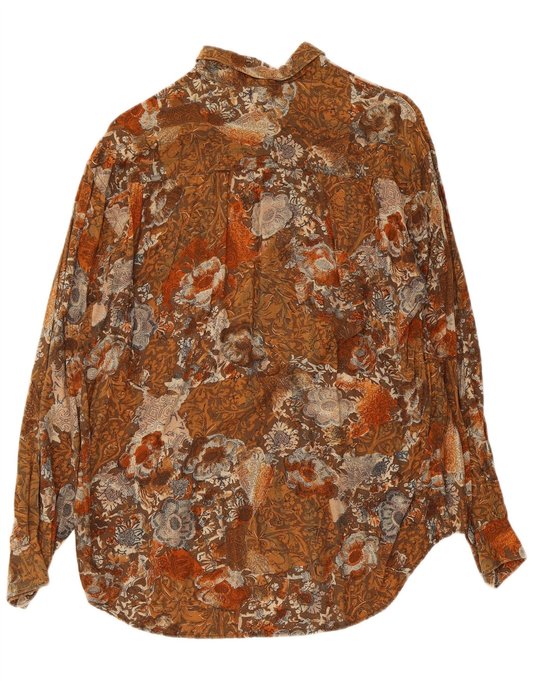 Camicia da uomo vintage piccola floreale marrone