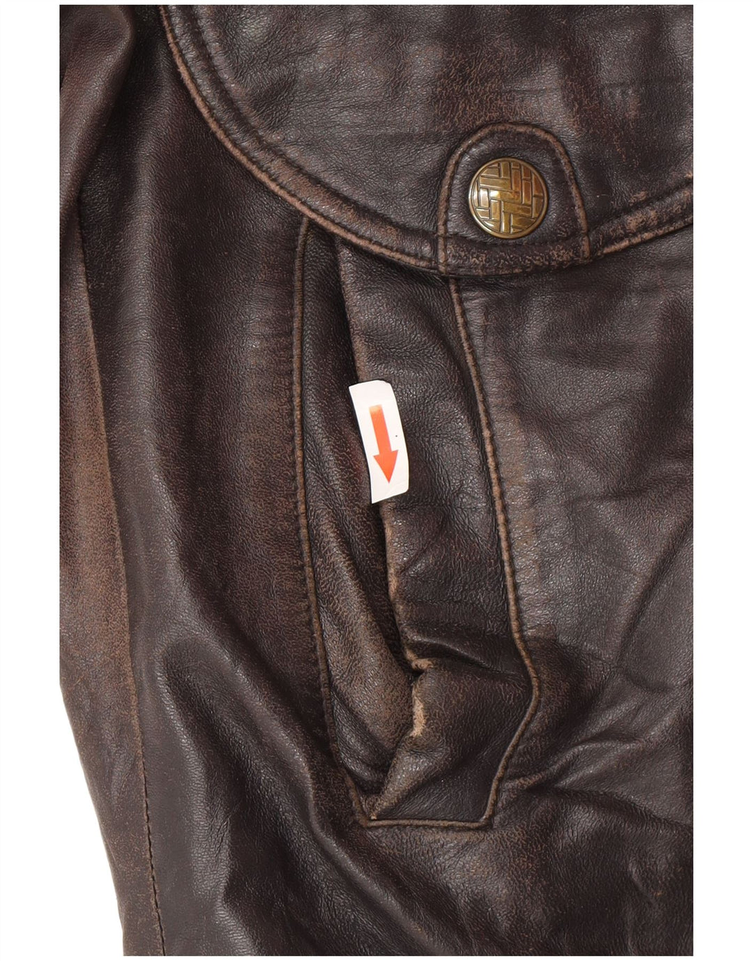 Giacca in pelle vintage da uomo UK 44 2XL Pelle nera