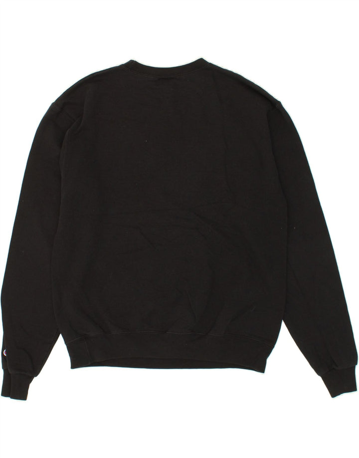 CHAMPION Mens Graphic Sweatshirt Jumper Medium Black Cotton Vintage Champion and Second-Hand Champion from Messina Hembry 