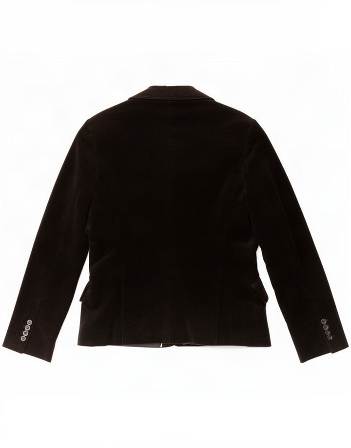 Giacca blazer da donna in velluto a coste a 2 bottoni Zara EU 42 grande cotone nero
